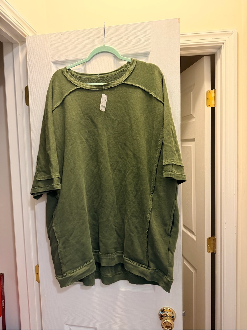 Free People Oversized Olive Green Tunic Top